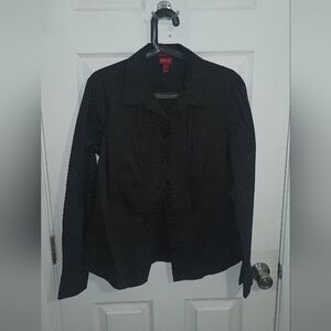 Merona Black Shirt with Red Accents